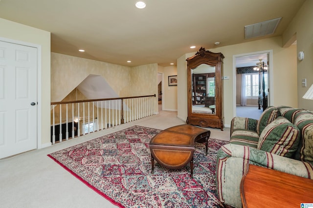 4527 High Court Cir, Hoover, AL 35242 - living area featuring carpet flooring, visible vents, and recessed lighting