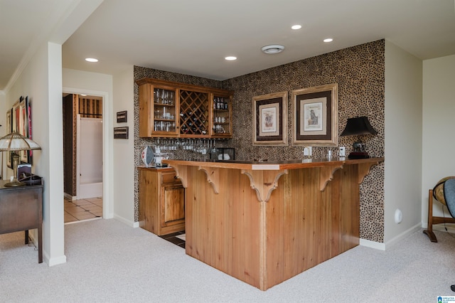 4527 High Court Cir, Hoover, AL 35242 - bar with baseboards, recessed lighting, light colored carpet, and wet bar