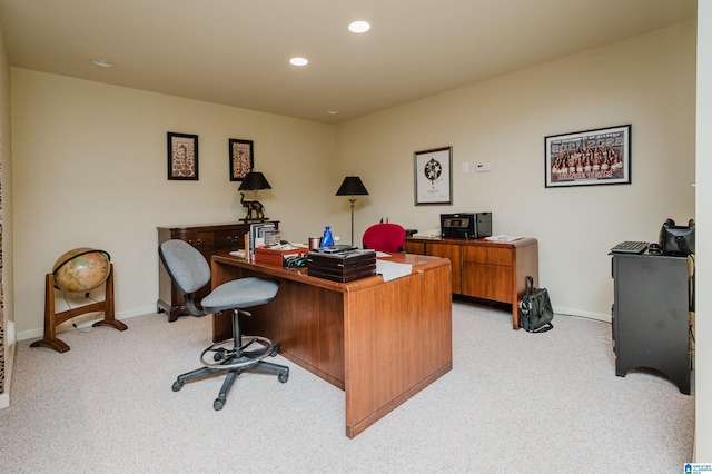 4527 High Court Cir, Hoover, AL 35242 - home office featuring light carpet, baseboards, and recessed lighting