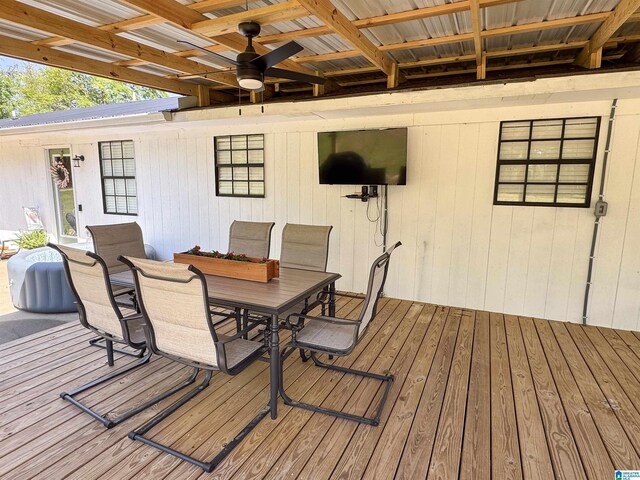 632 Bernard Couch Dr, Anniston, AL 36207 - wooden deck featuring outdoor dining area