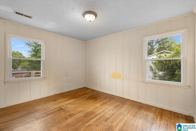 1203 Park Ave, Oneonta, AL 35121 - unfurnished room featuring visible vents, a textured ceiling, light wood-style floors, and plenty of natural light