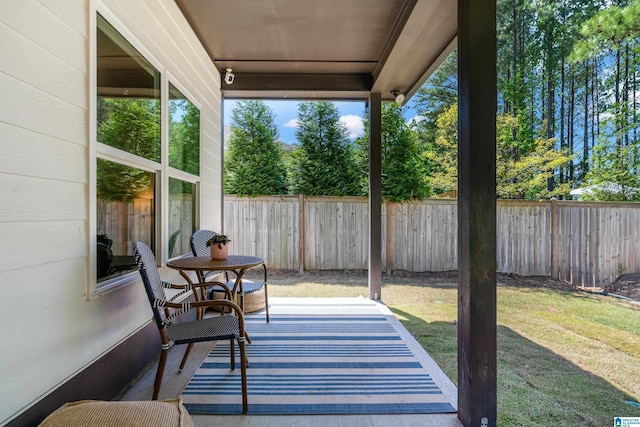 view of patio with a fenced backyard