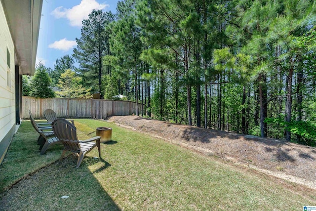 view of yard featuring fence