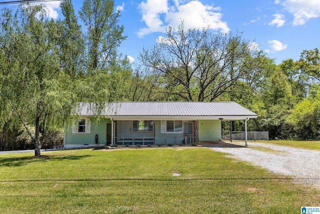 7096 US Highway 231, Cropwell, AL 35054 - view of front facade with a front lawn, driveway, a porch, and an attached carport