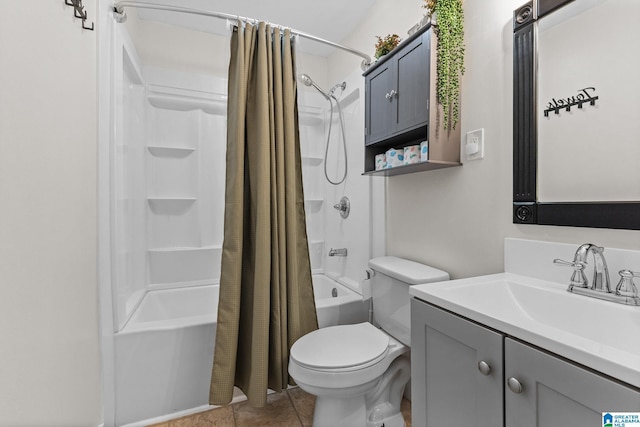 7096 US Highway 231, Cropwell, AL 35054 - full bathroom with tile patterned floors, shower / bath combo, vanity, and toilet