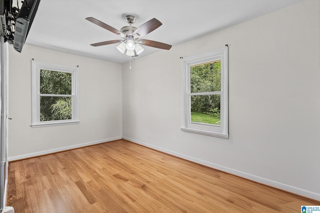 7096 US Highway 231, Cropwell, AL 35054 - unfurnished room featuring plenty of natural light, light wood finished floors, baseboards, and ceiling fan