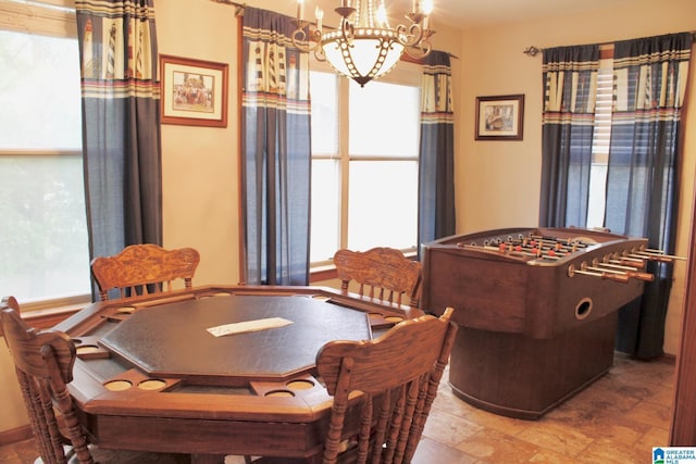 dining room featuring an inviting chandelier