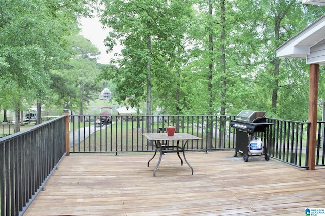 deck with grilling area