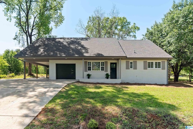 1515 Spring St, Alexander City, AL 35010 - single story home with concrete driveway, a shingled roof, an attached garage, a front yard, and brick siding