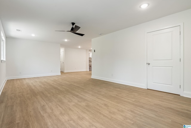 1515 Spring St, Alexander City, AL 35010 - unfurnished room with recessed lighting, light wood-style floors, and ceiling fan