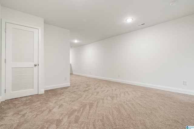 1515 Spring St, Alexander City, AL 35010 - spare room featuring baseboards, visible vents, recessed lighting, and carpet flooring
