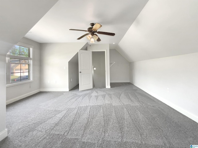 131 Willow View Ln, Wilsonville, AL 35186 - bonus room featuring baseboards, a ceiling fan, and carpet flooring