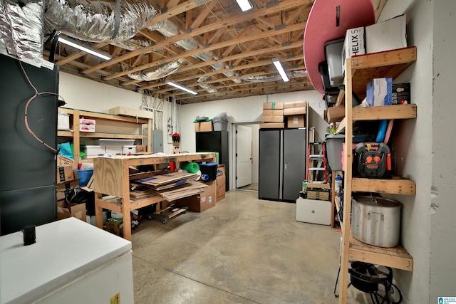 unfinished below grade area with electric panel