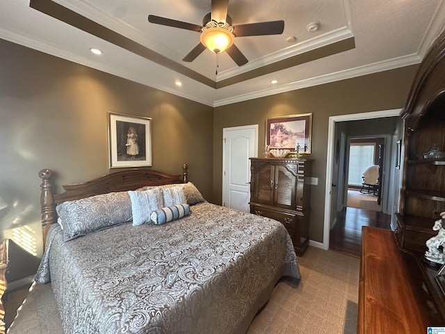 5050 Lily Rd, Hokes Bluff, AL 35903 - bedroom featuring recessed lighting, crown molding, and a raised ceiling