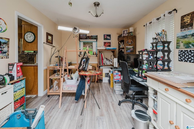 office featuring light wood-type flooring