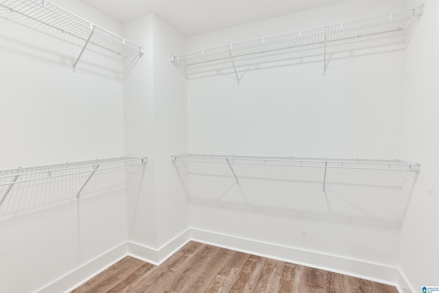 spacious closet with wood finished floors