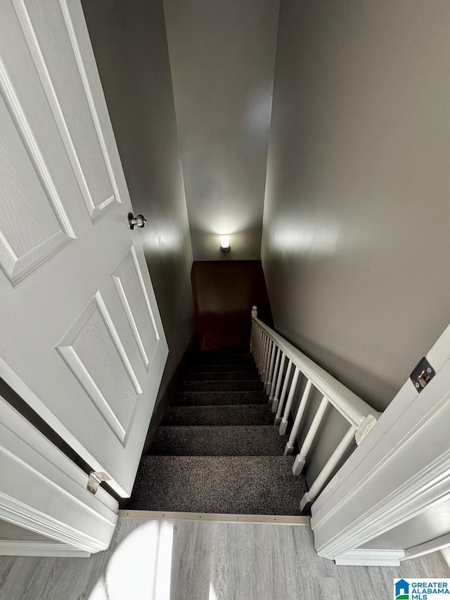 5835 Brenda Dr, Trussville, AL 35173 - staircase featuring wood finished floors