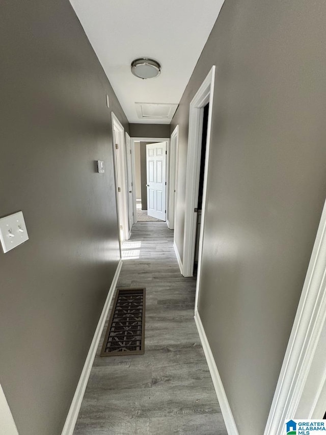 5835 Brenda Dr, Trussville, AL 35173 - corridor featuring baseboards, wood finished floors, and visible vents