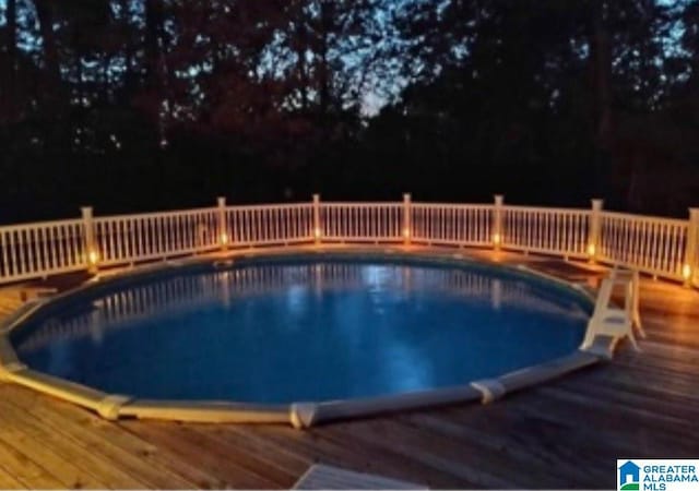 pool with a deck