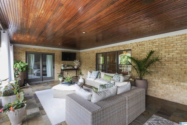 view of patio featuring an outdoor living space