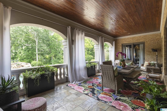 view of sunroom