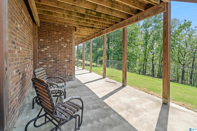 view of patio featuring a fenced backyard