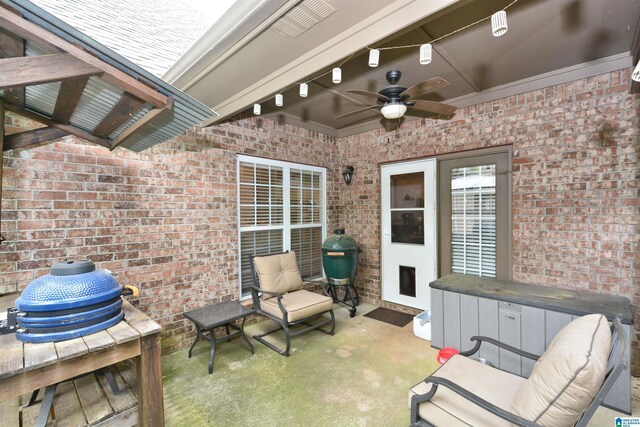 view of patio / terrace with ceiling fan