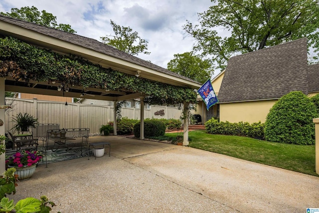 view of patio with fence
