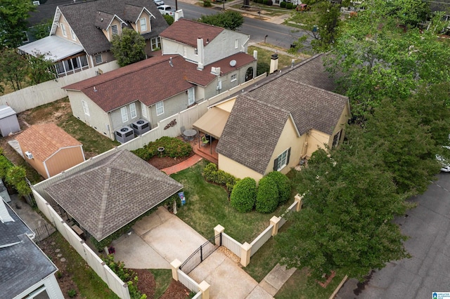 aerial view with a residential view
