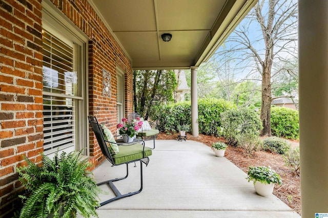 view of patio featuring covered porch