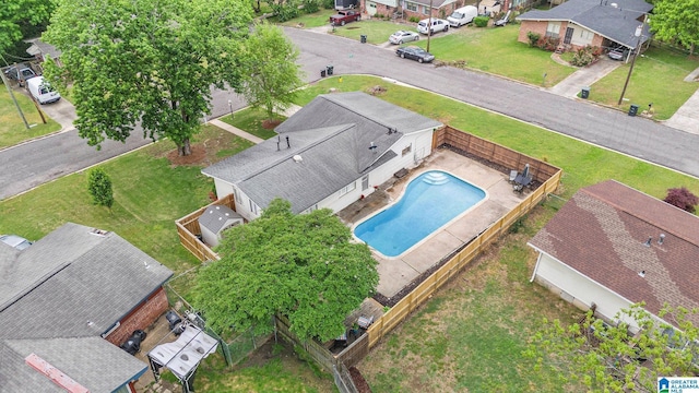 drone / aerial view featuring a residential view