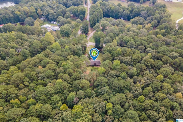 drone / aerial view with a forest view