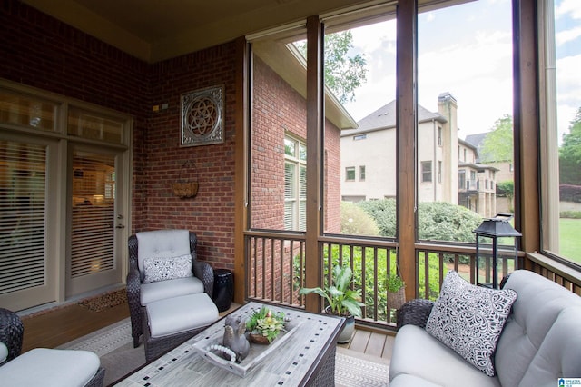 view of sunroom