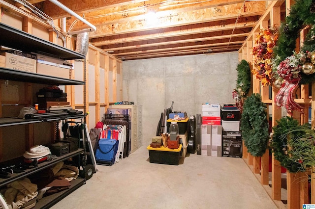 view of storage area