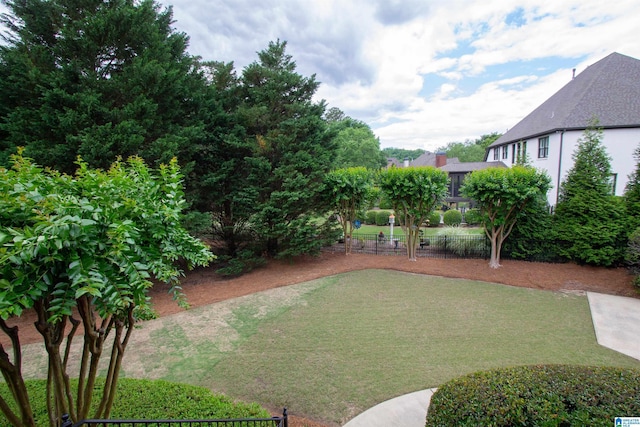 view of yard featuring a putting green