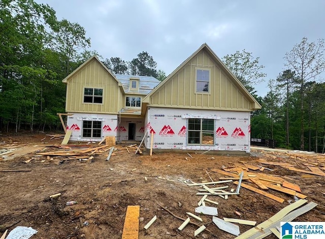 view of front of house with board and batten siding