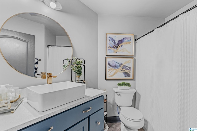 bathroom with toilet and vanity