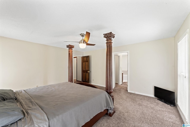 108 Dee Hendrix Rd, Hueytown, AL 35023 - carpeted bedroom with baseboards and ceiling fan