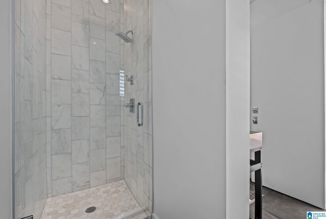 full bathroom with a stall shower