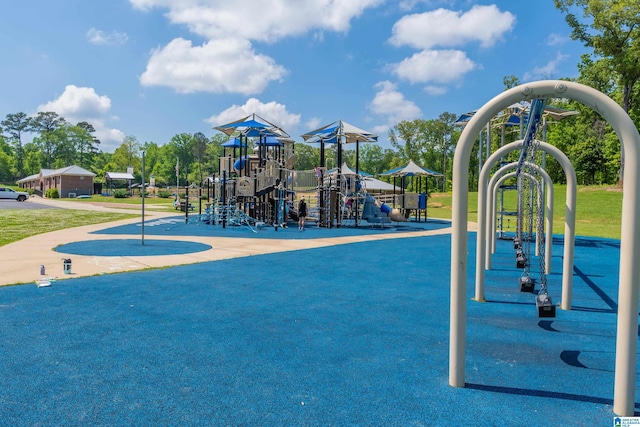 view of community jungle gym