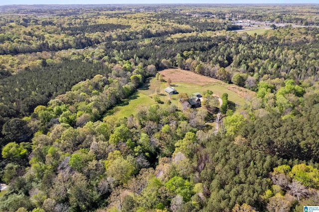 drone / aerial view with a forest view