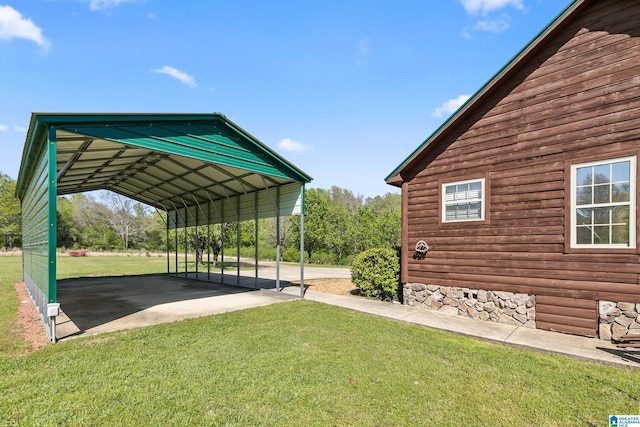 exterior space featuring a detached carport