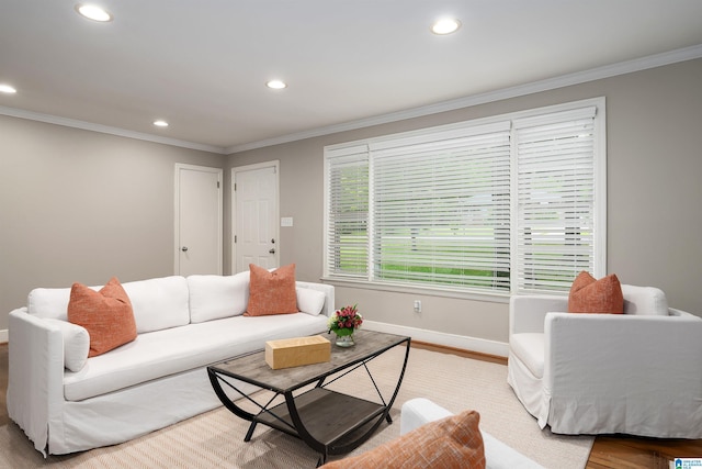 2005 Southwood Rd, Vestavia Hills, AL 35216 - living room with baseboards, recessed lighting, and ornamental molding