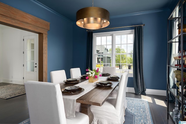 1904 Blackridge Rd, Hoover, AL 35244 - dining area featuring crown molding, baseboards, and wood finished floors