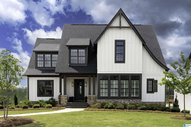 1904 Blackridge Rd, Hoover, AL 35244 - view of front of property featuring board and batten siding, a shingled roof, and a front lawn