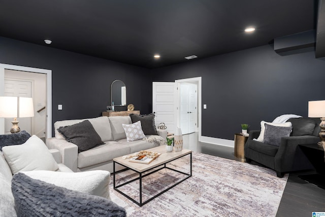 1904 Blackridge Rd, Hoover, AL 35244 - living room featuring recessed lighting, baseboards, and wood finished floors