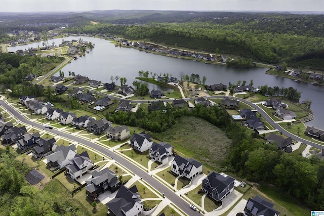 1904 Blackridge Rd, Hoover, AL 35244 - drone / aerial view featuring a water view, a residential view, and a wooded view