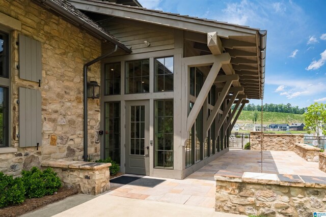 1904 Blackridge Rd, Hoover, AL 35244 - entrance to property featuring a patio area and stone siding