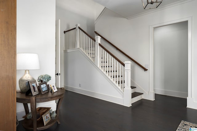 1904 Blackridge Rd, Hoover, AL 35244 - staircase with baseboards, ornamental molding, and wood finished floors