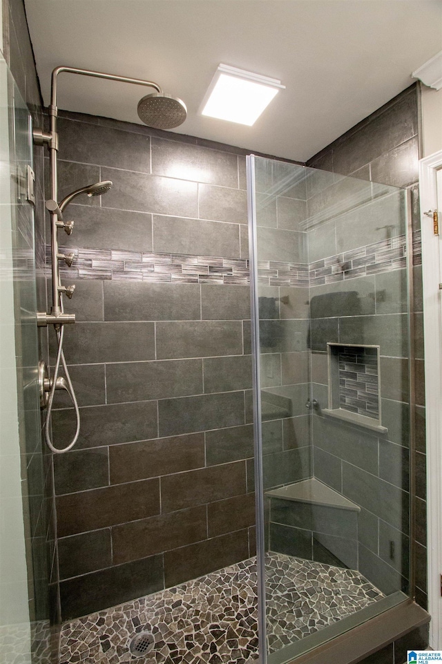 full bathroom with a stall shower
